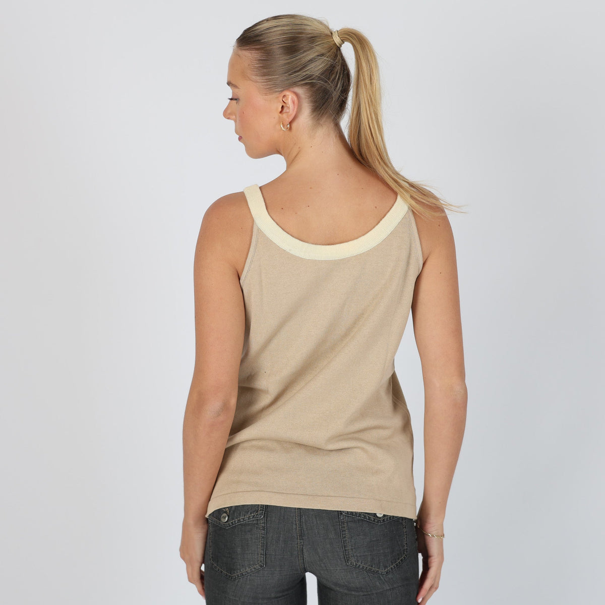 Tan Y2K Valentino Knitted Top (M)