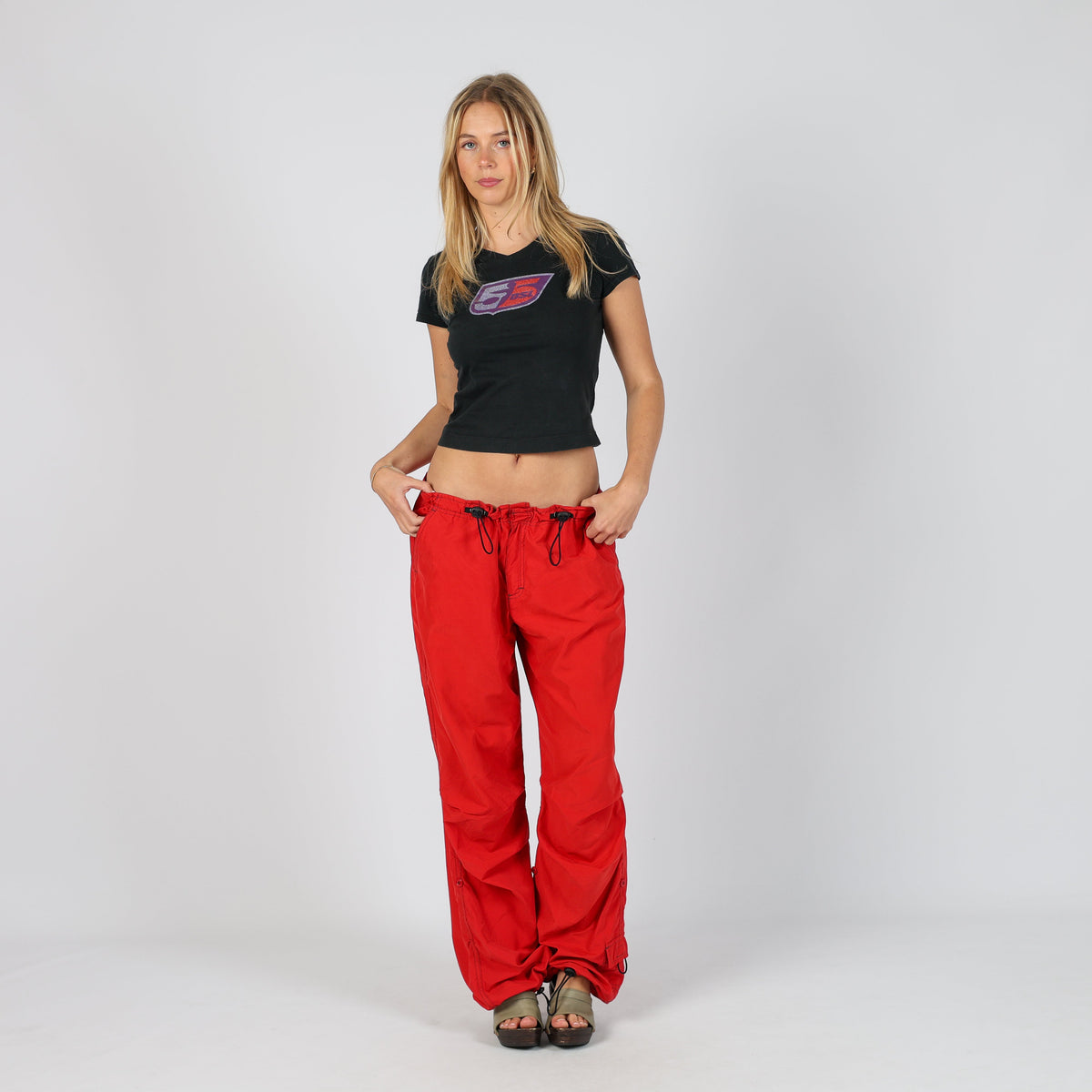 Red Y2K GAS Cargo Pants (S)