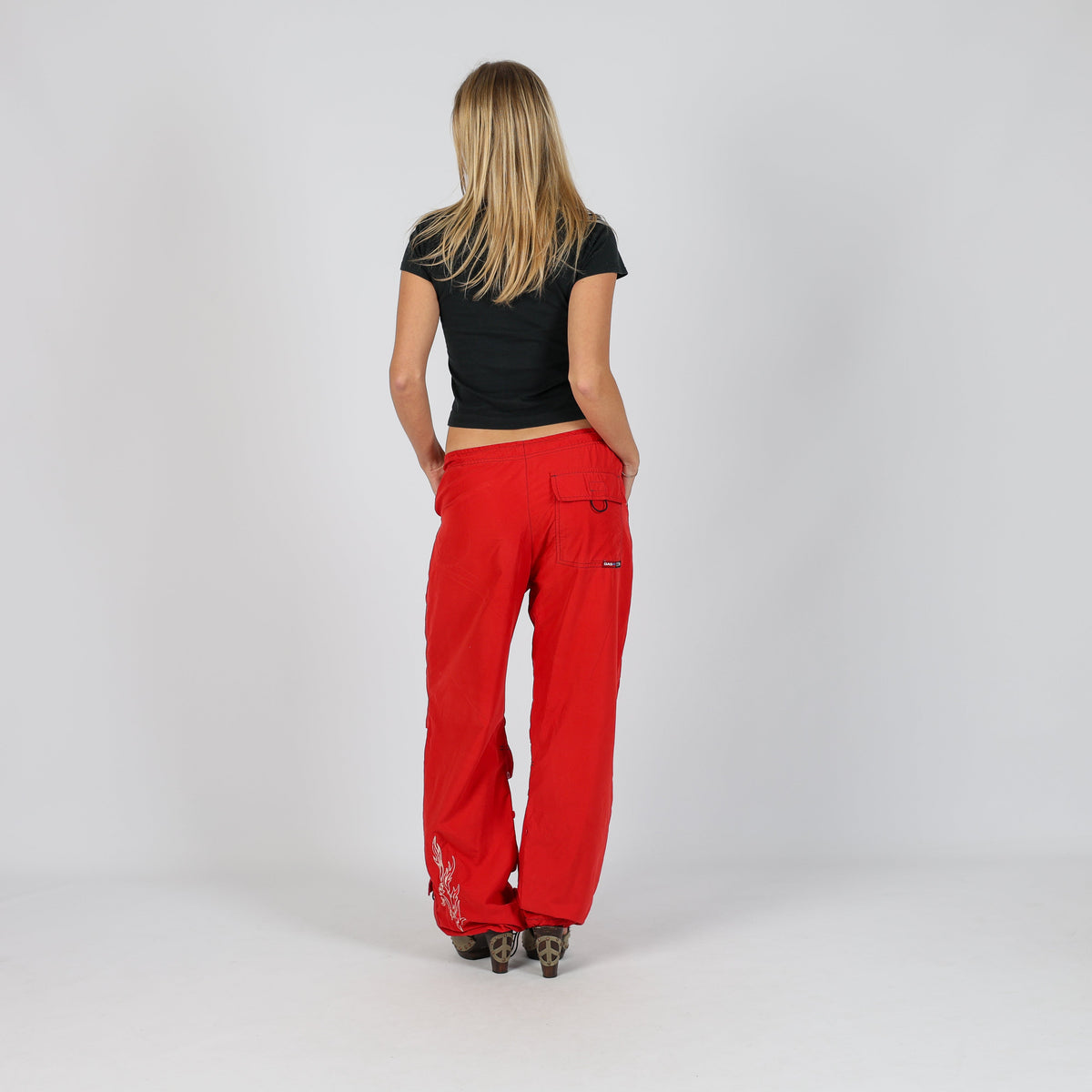 Red Y2K GAS Cargo Pants (S)