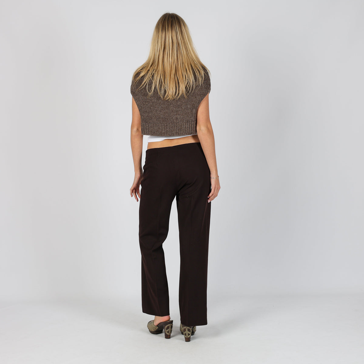 Brown Y2K Made in Italy Woven Trousers (S)