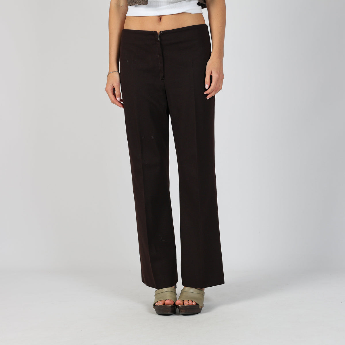 Brown Y2K Made in Italy Woven Trousers (S)