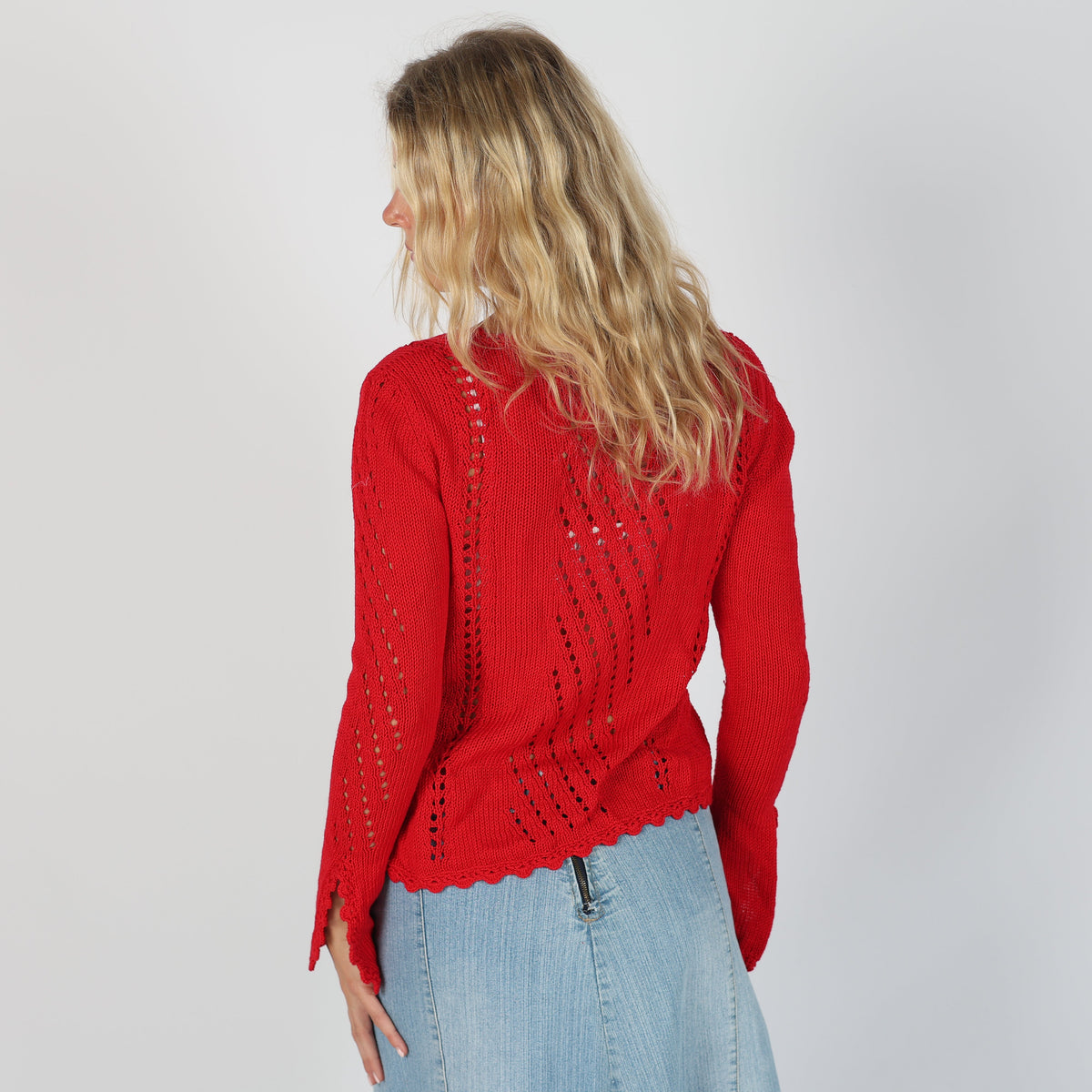 Red Y2K Knitted Top (S)
