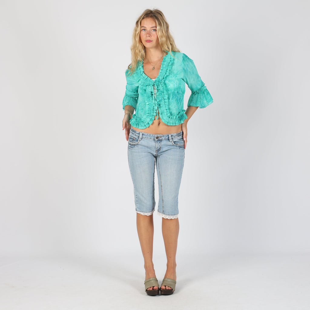 Light Blue Y2K Blu Deise 3/4 Jeans (XS)