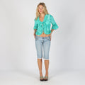 Light Blue Y2K Blu Deise 3/4 Jeans (XS)