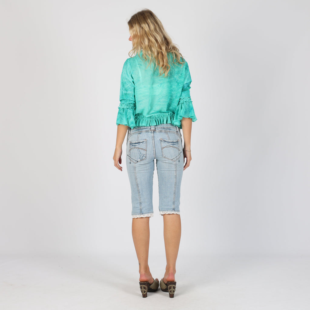 Light Blue Y2K Blu Deise 3/4 Jeans (XS)