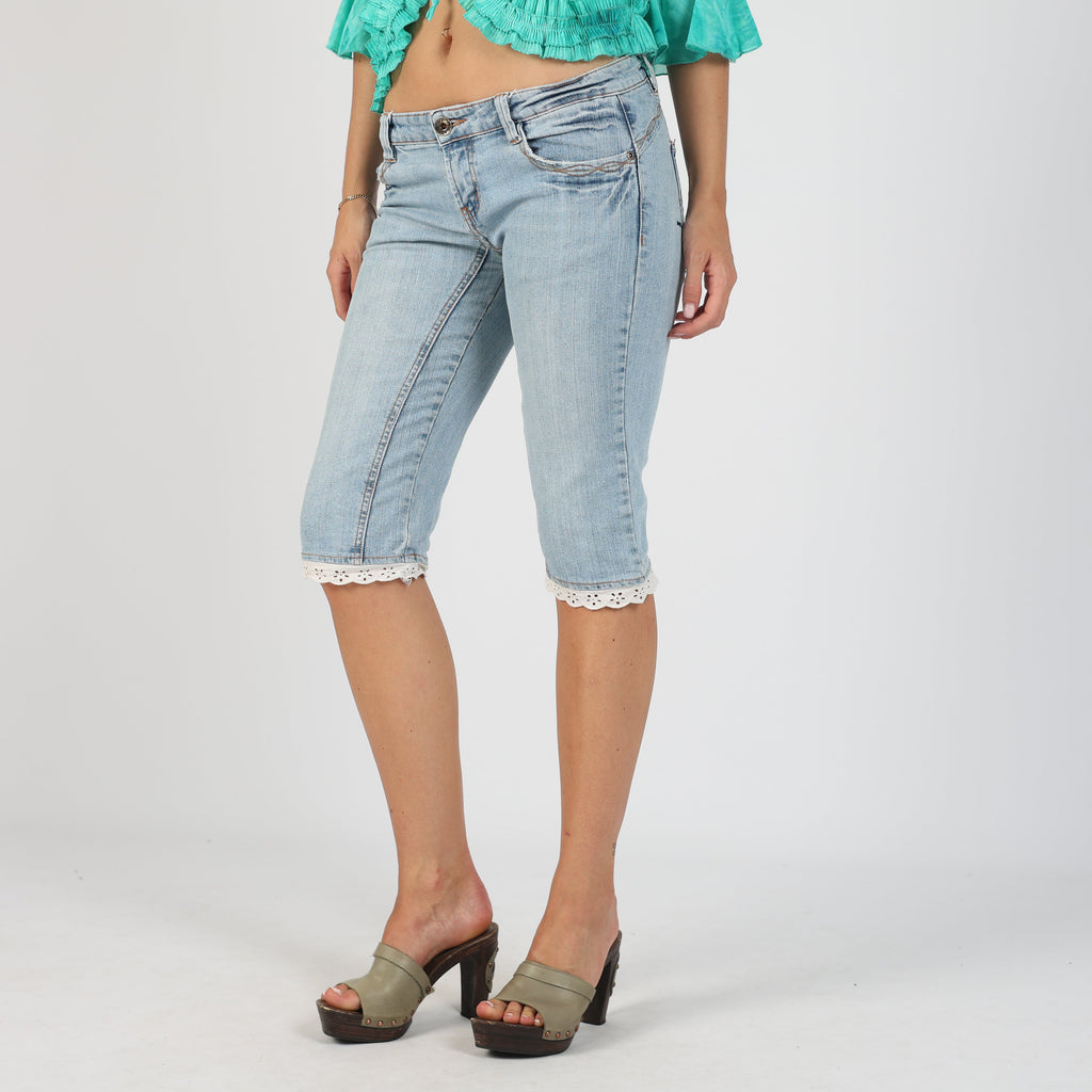 Light Blue Y2K Blu Deise 3/4 Jeans (XS)