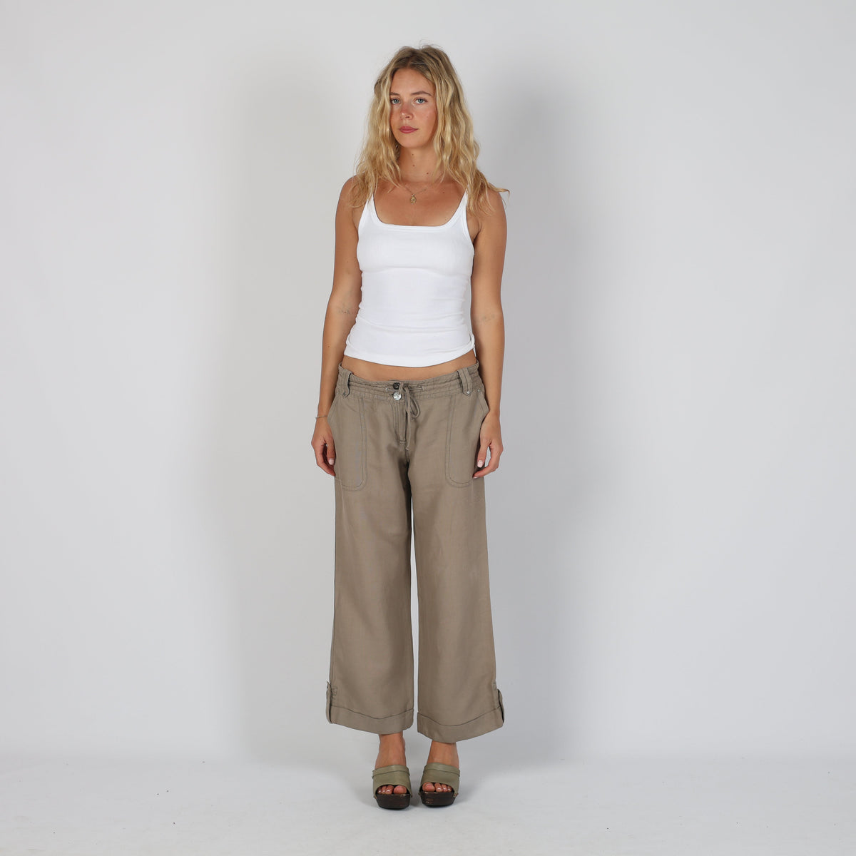Brown 90s Max Mara Woven Trousers (10)