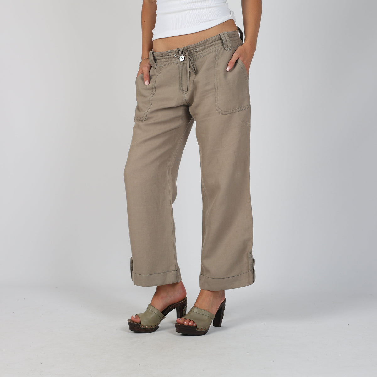 Brown 90s Max Mara Woven Trousers (10)