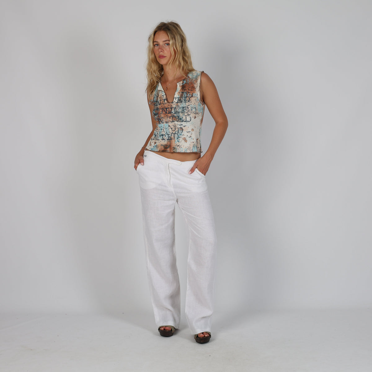 White Y2K TAGLIA42 Casual Trousers (S)
