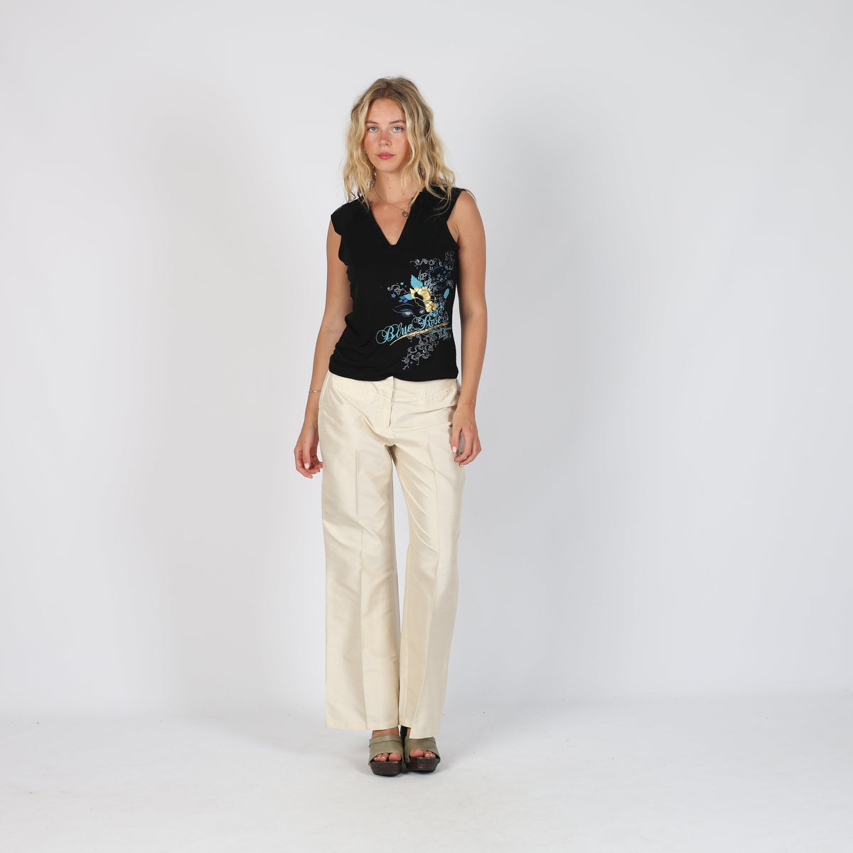 Cream 90s Max&Co. Woven Trousers (M)