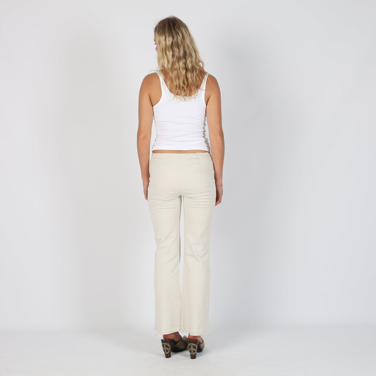 Cream 90s E.L.F. Woven Trousers (M)