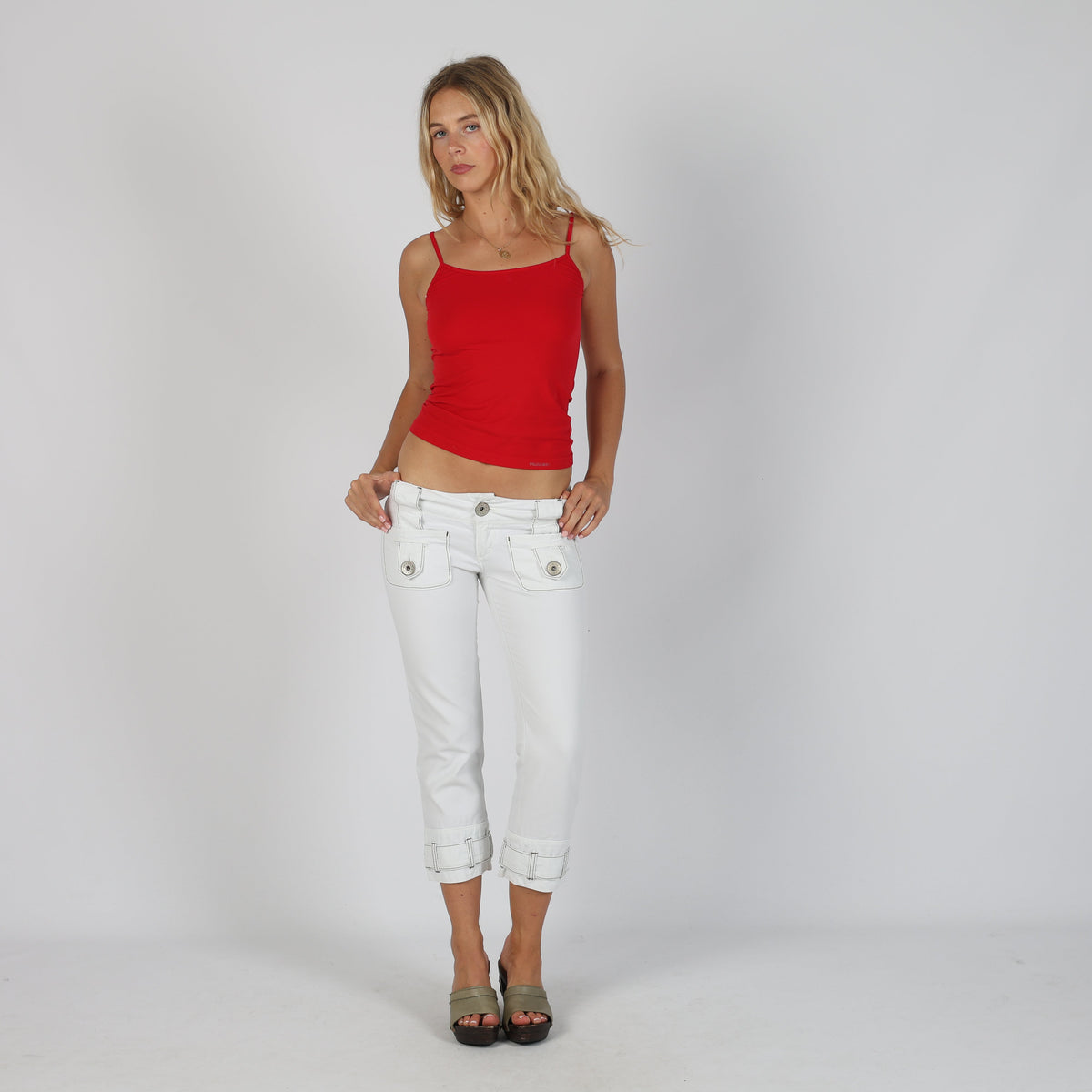 White Y2K Miss Sixty Capri Trouser (XS)