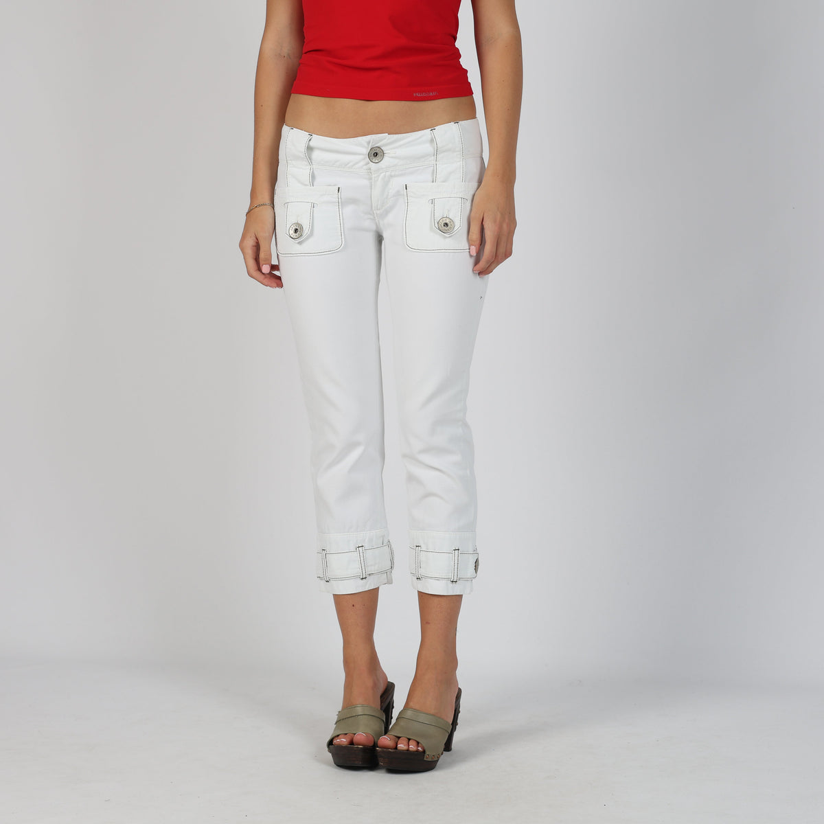 White Y2K Miss Sixty Capri Trouser (XS)