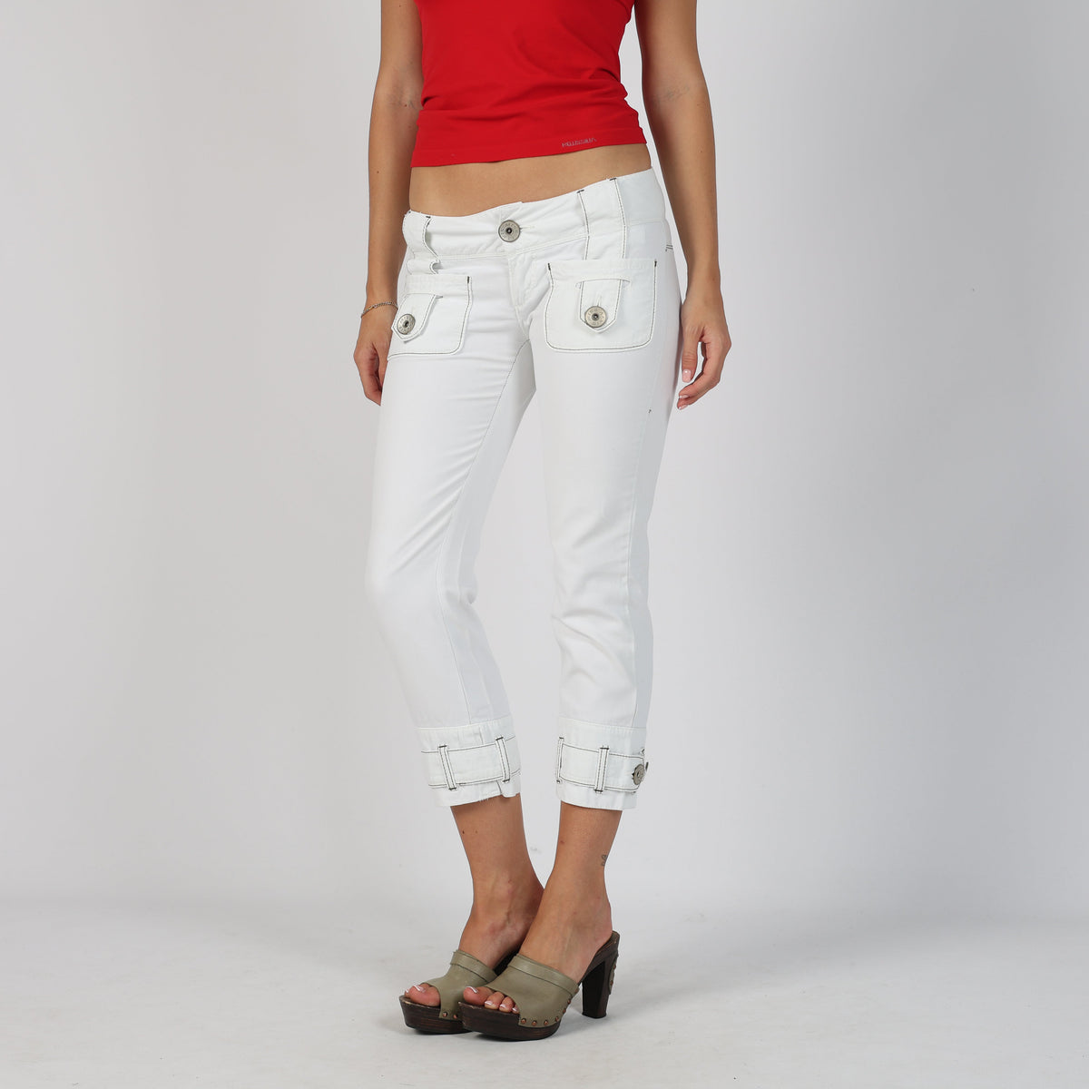 White Y2K Miss Sixty Capri Trouser (XS)