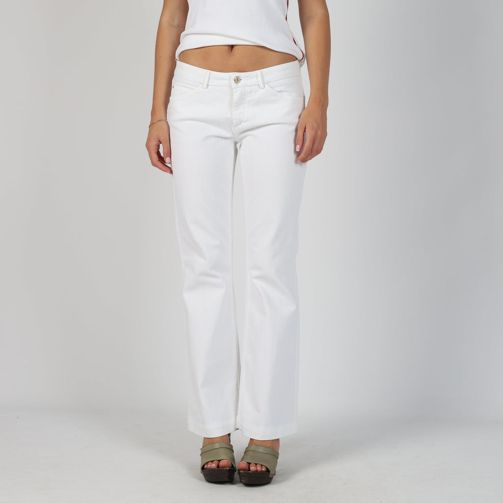 White Y2K Trussardi Straight Jeans (XS)