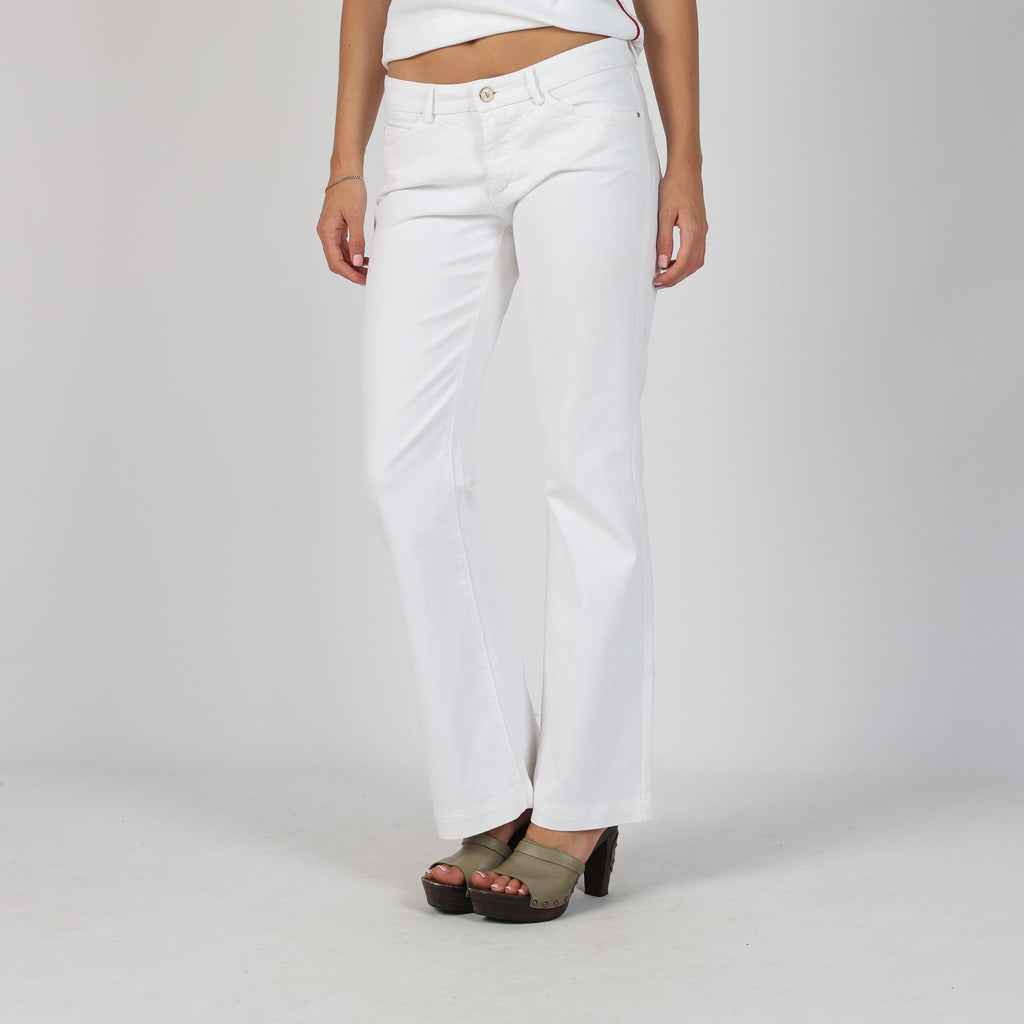 White Y2K Trussardi Straight Jeans (XS)