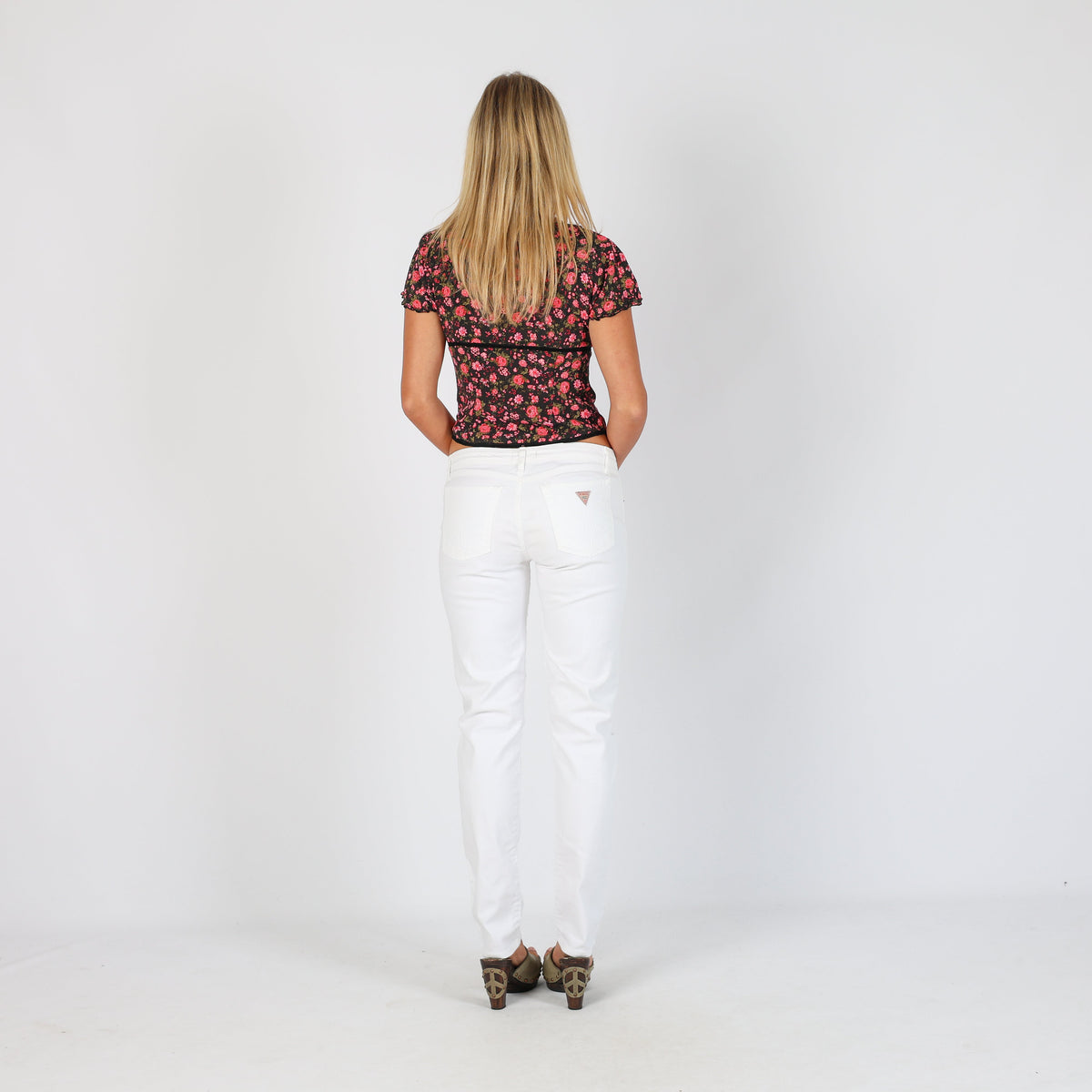White Y2K Fiorucci Straight Jeans (S)