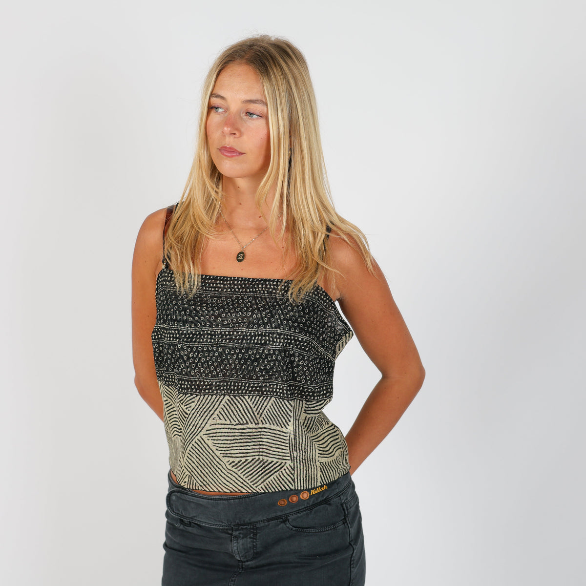 Beige Y2K Made in Italy Cami (L)