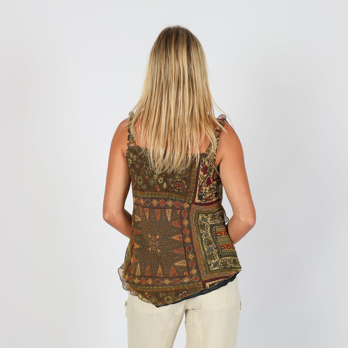 Dark Green Y2K Made in Italy Cami (L)