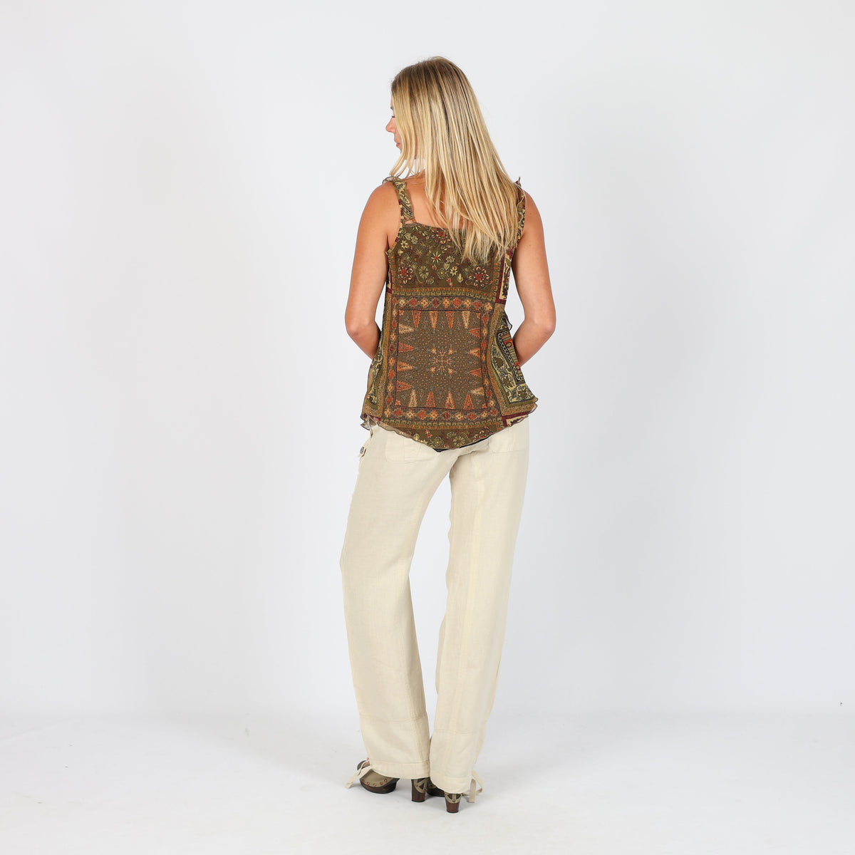 Cream Y2K Napapijri Woven Trousers (S)