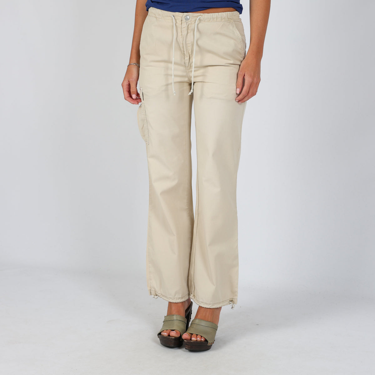 Cream Y2K Fiorucci Cargo Pants (XS)