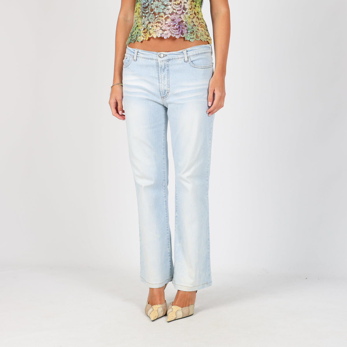 Light Blue Y2K Just Cavalli Straight Jeans (S)