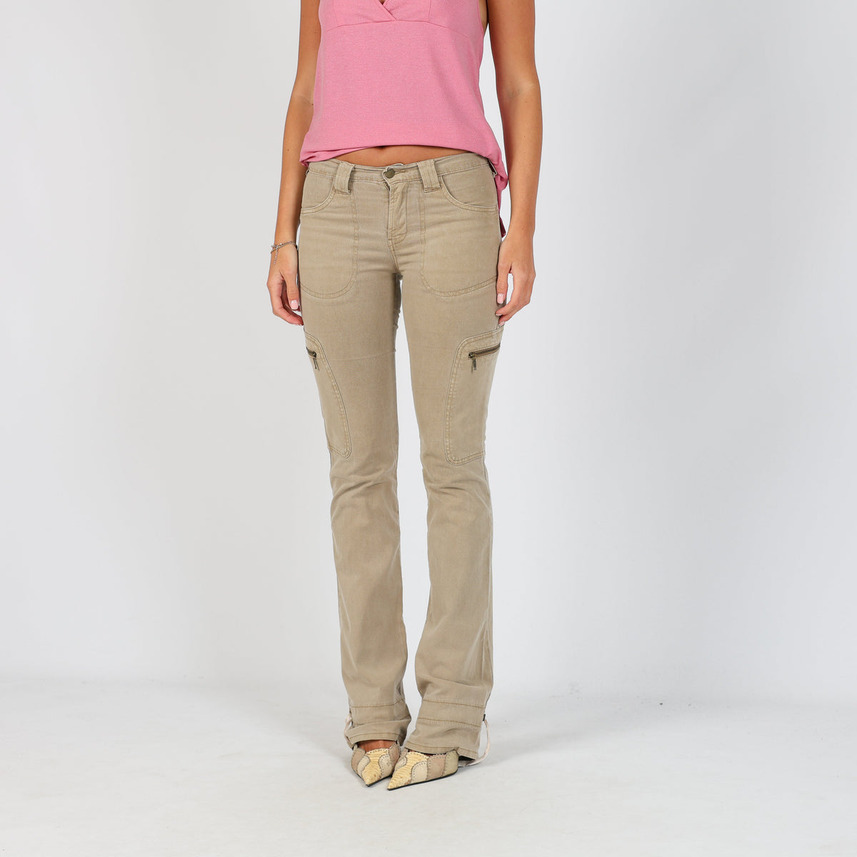 Tan Y2K Cimarron Straight Jeans (XS)