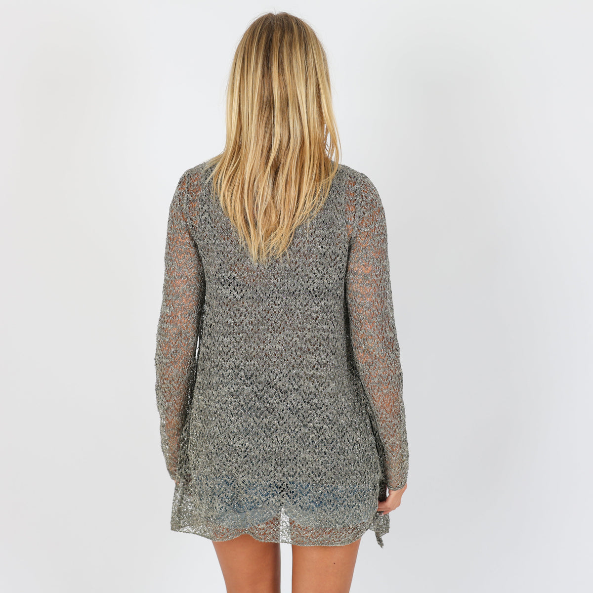 Silver Y2K Knitted Top Two Piece (S)