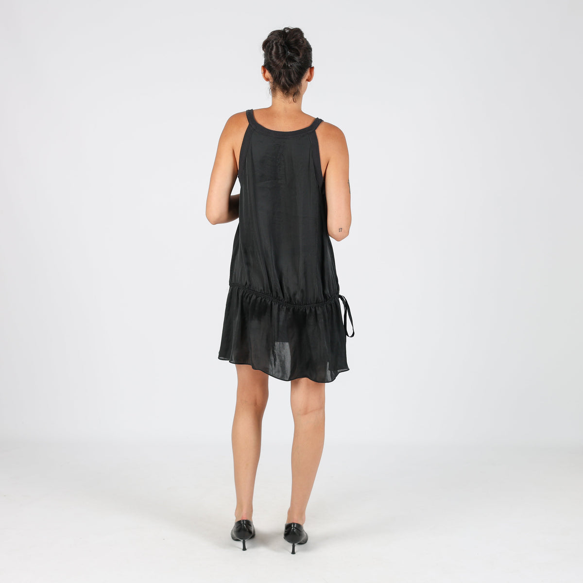 Black Y2K Sisley Woven Midi Dress (M)