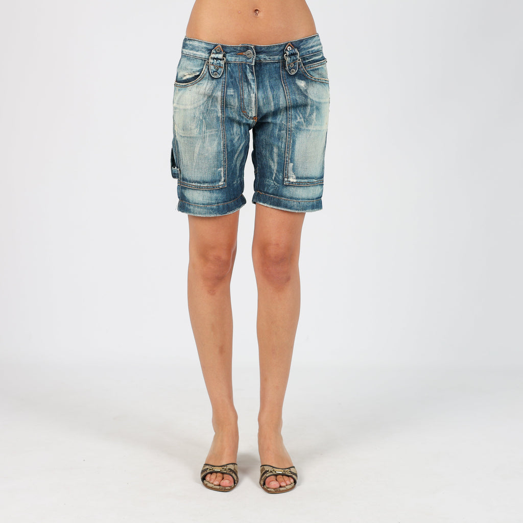 Light Blue Y2K Sexy Woman Denim Shorts (S)