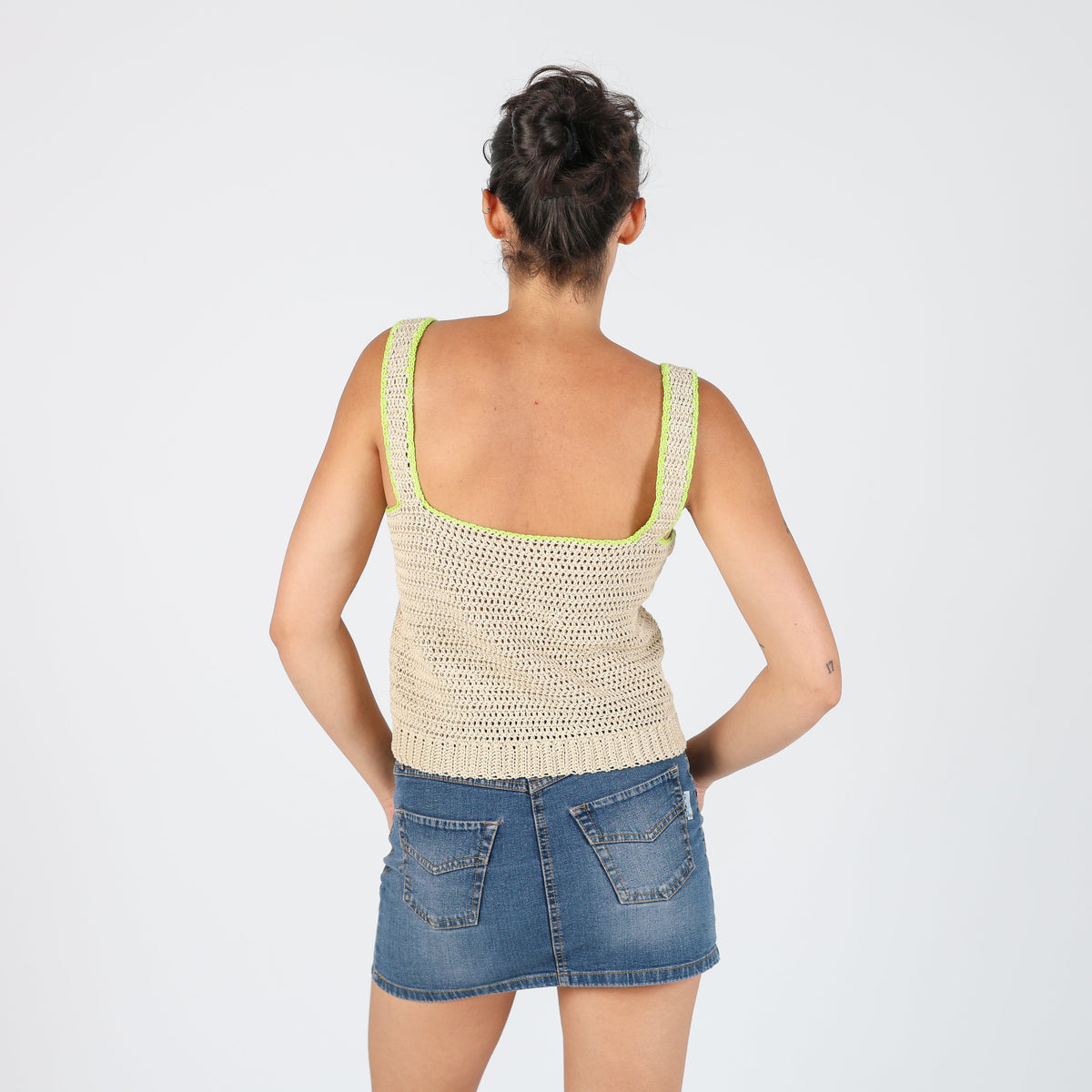 Beige Y2K Knitted Top (S)