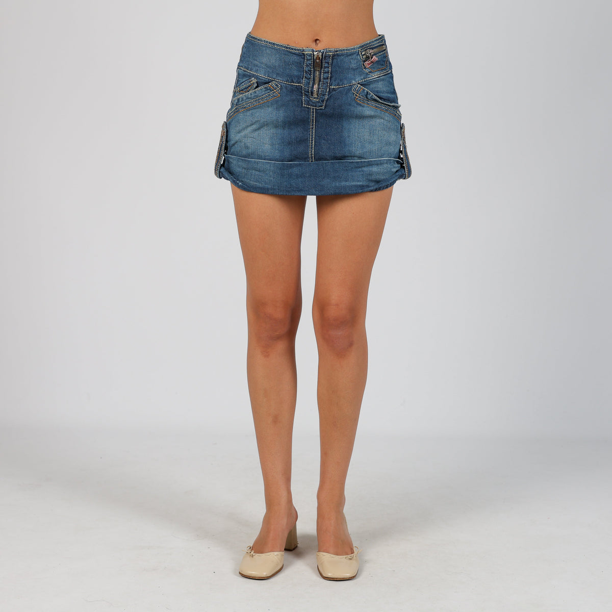 Blue 90s Max&Co. Denim Mini Skirt (XS)