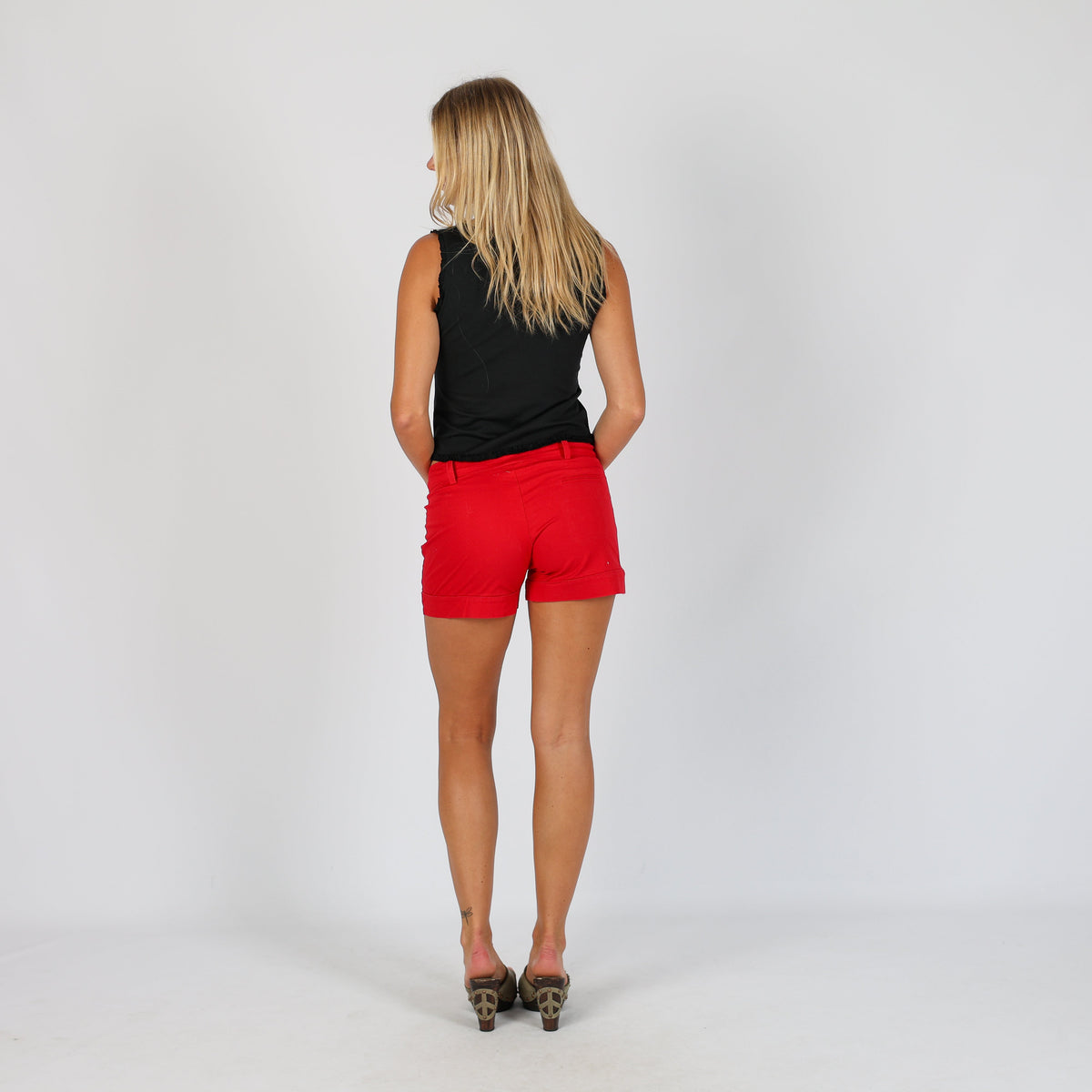 Red Y2K Effetti Woven Shorts (S)