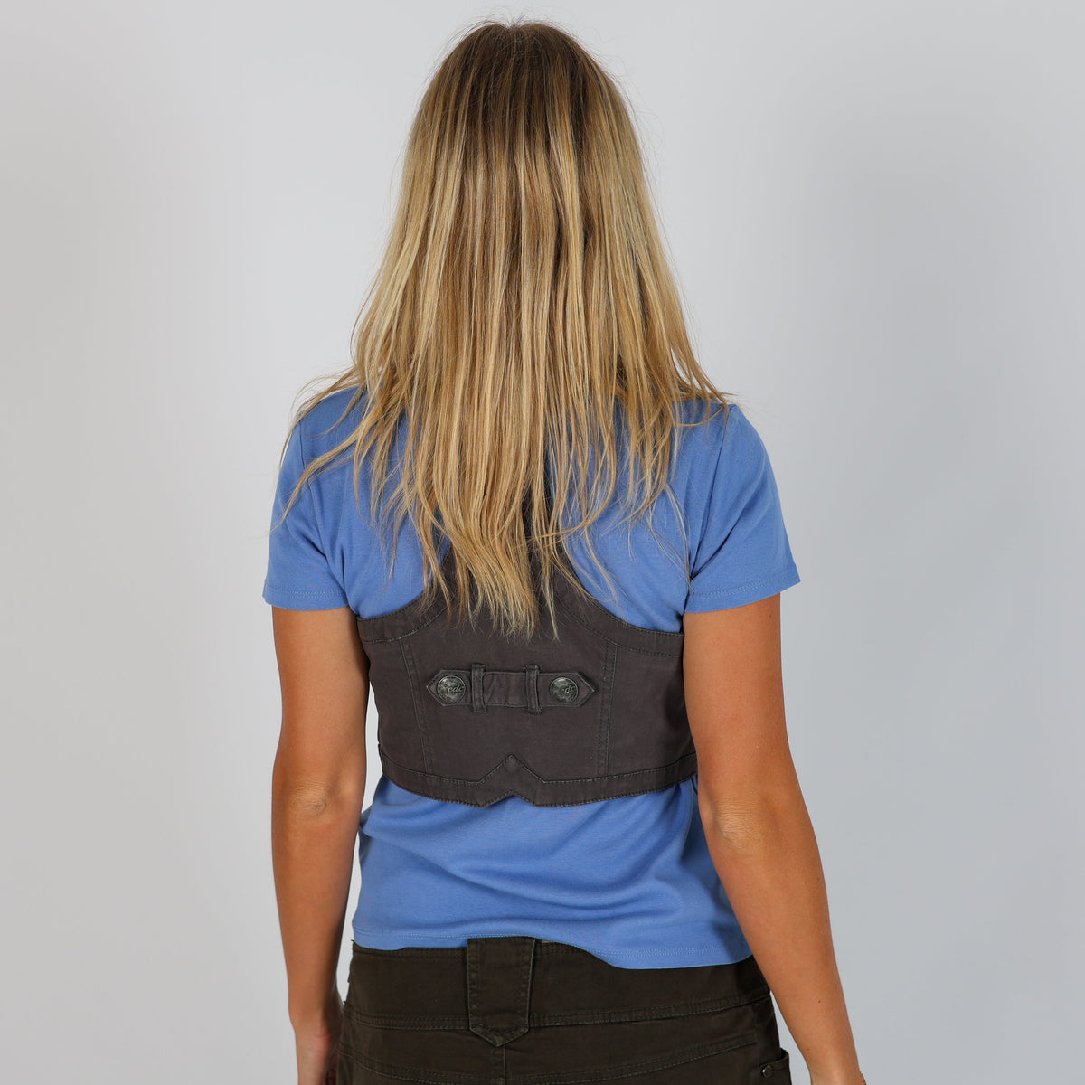 Charcoal Grey Y2K Esprit Denim Waistcoat (S)
