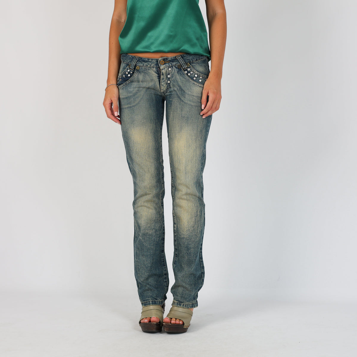 Blue Y2K D. Belfort Straight Jeans (S)