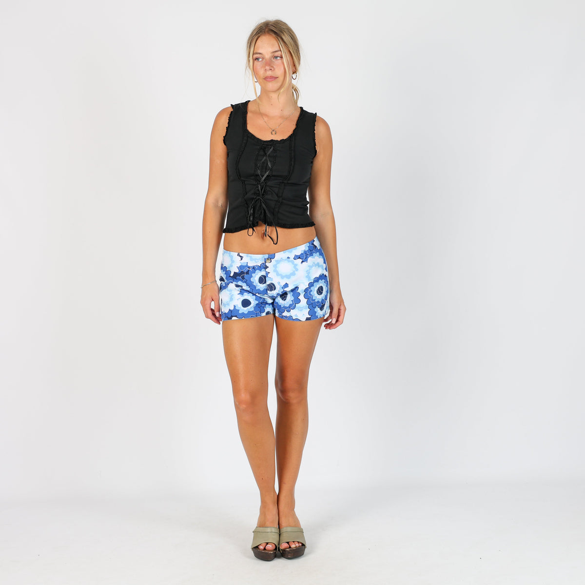Blue Y2K Woven Shorts (S)