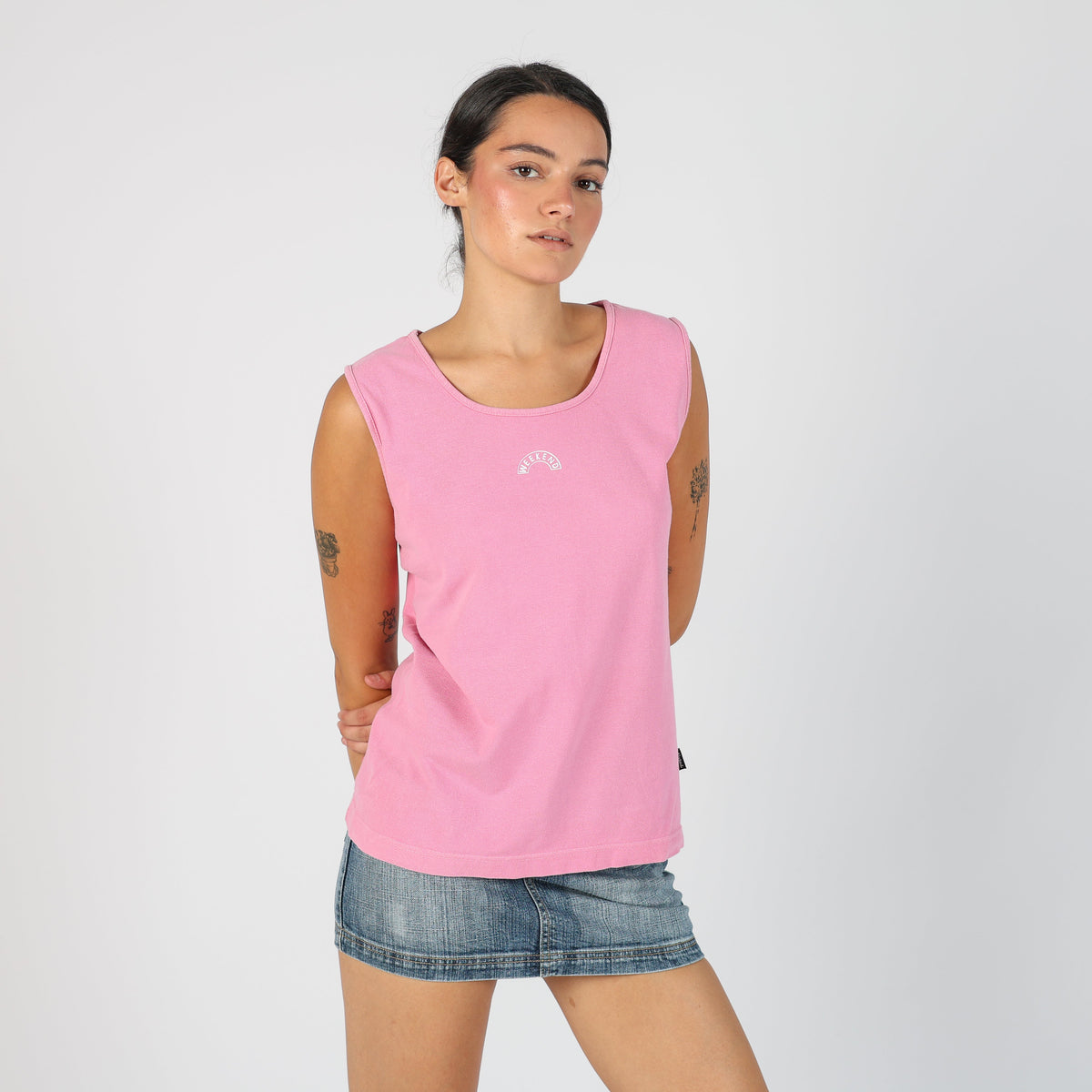 Pink Y2K Weekend Woven Vest (L)