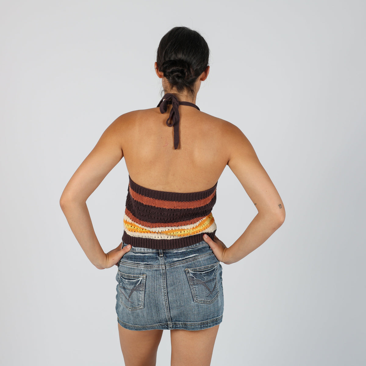 Brown Y2K Superdry Knitted Top (S)