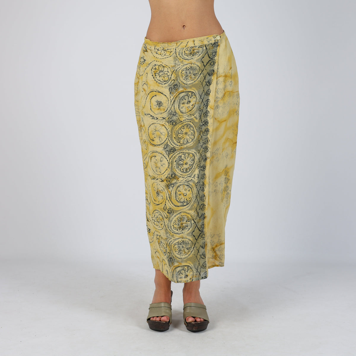 Yellow Y2K Dream Wrap Skirt (L)