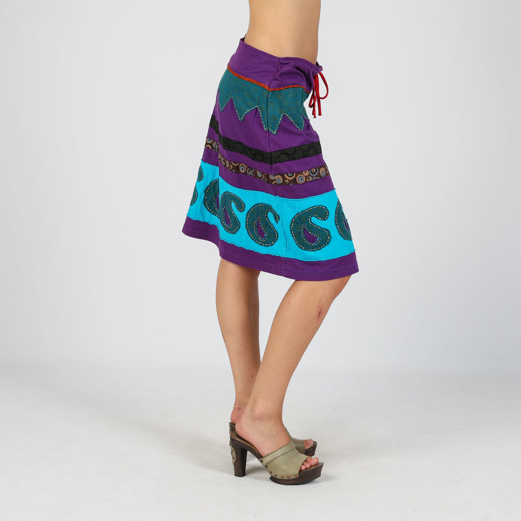 Purple Y2K Woven Midi Skirt (L)