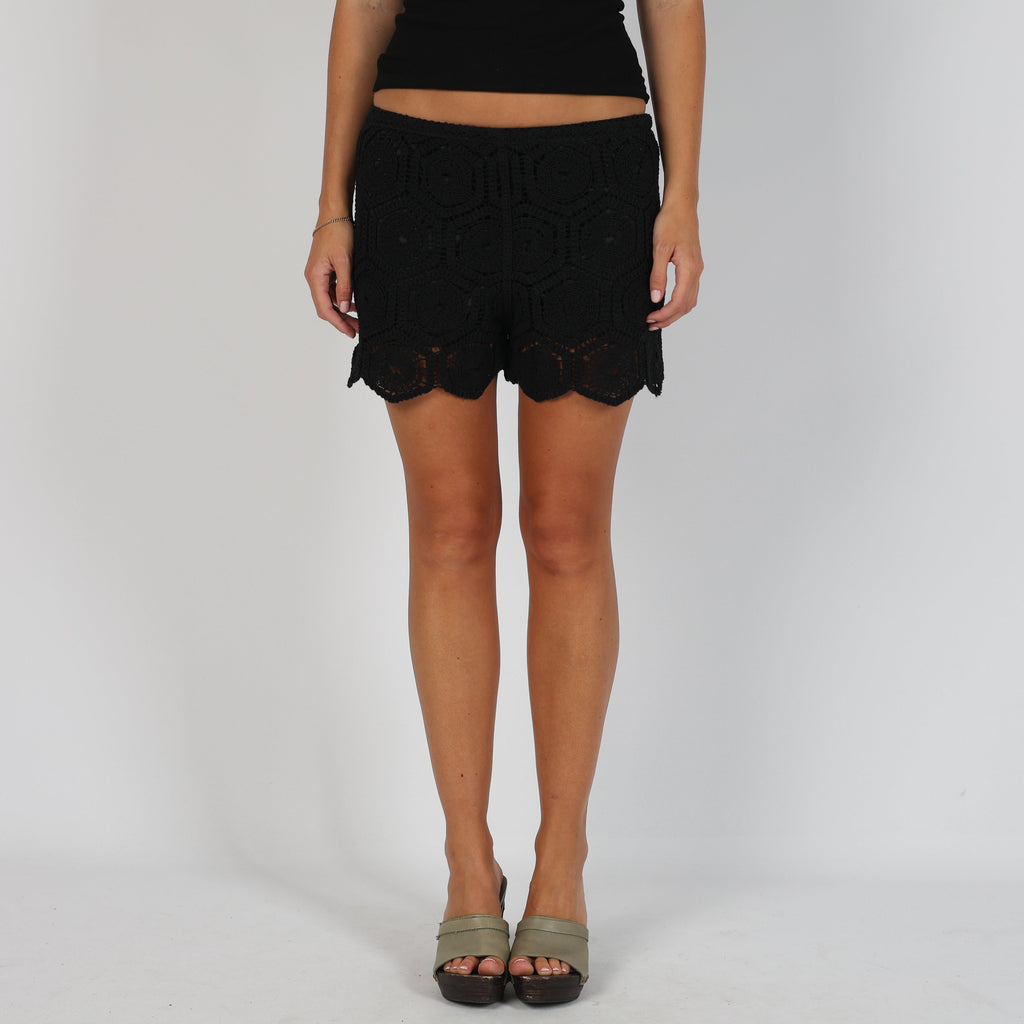 Black Y2K XLS Knitted Shorts (XS)