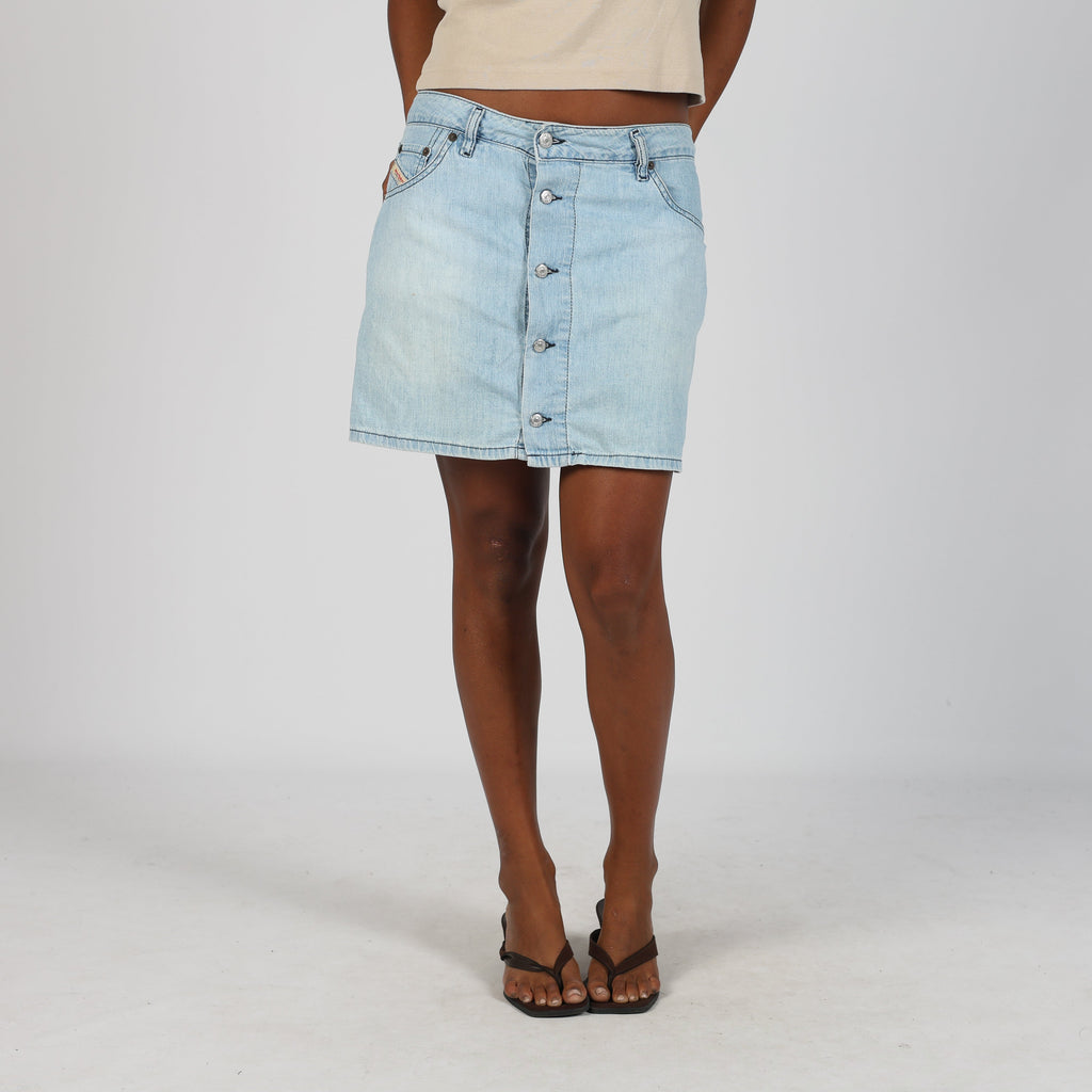 Light Blue Y2K Diesel Denim Midi Skirt (S)