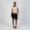 Black 90s Morgan Woven Mini Skirt (M)