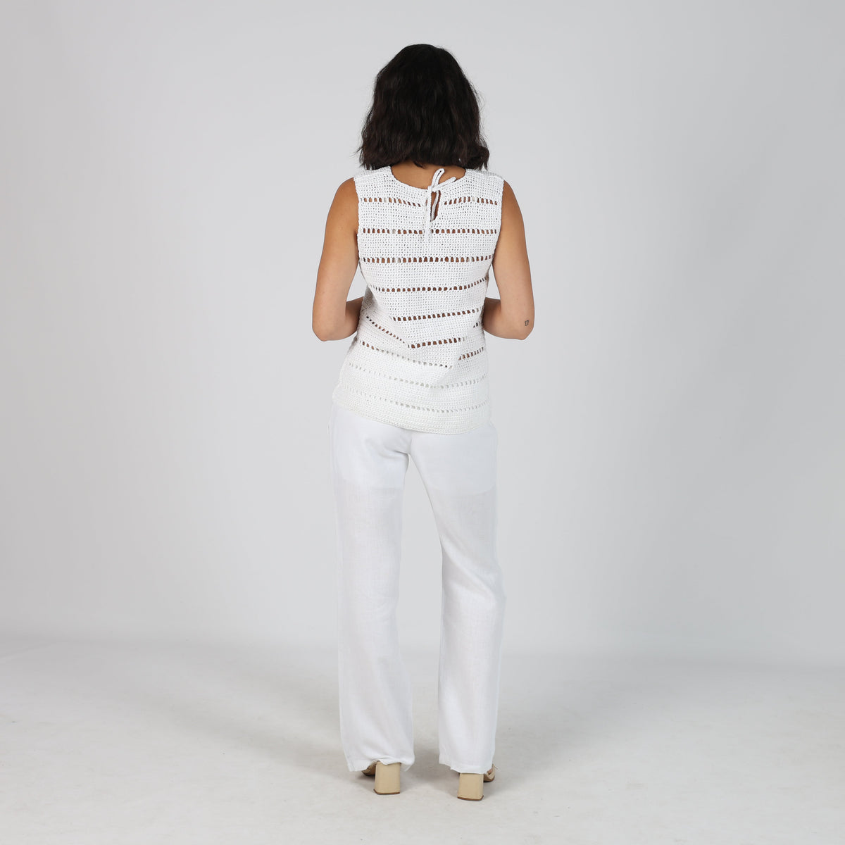 White Y2K Yammy Woven Trousers (M)