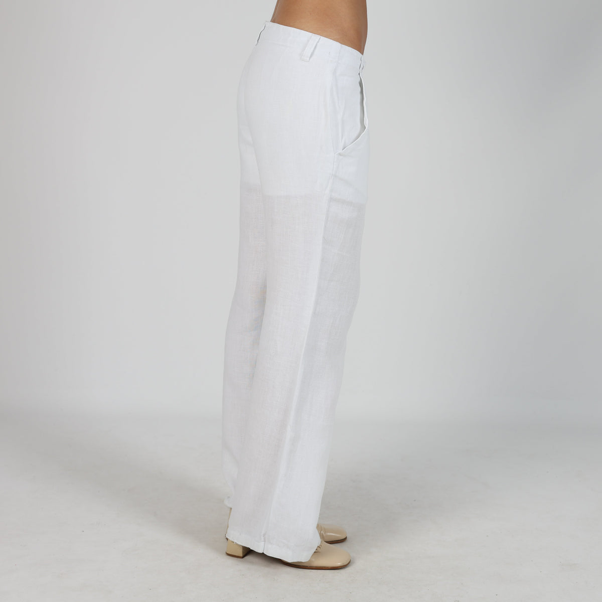 White Y2K Yammy Woven Trousers (M)