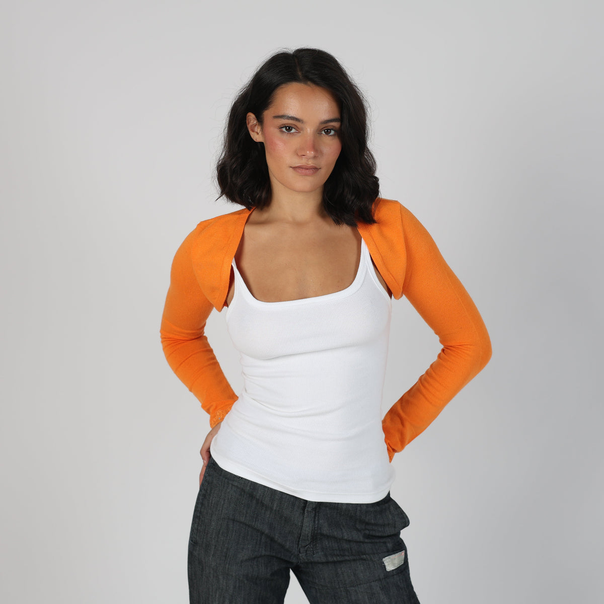 Orange Y2K Cardigan (S)