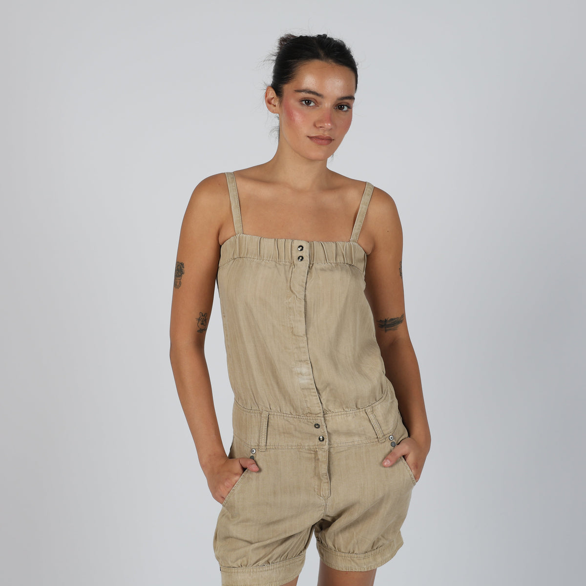 Beige Y2K Sisley Jumpsuit (S)