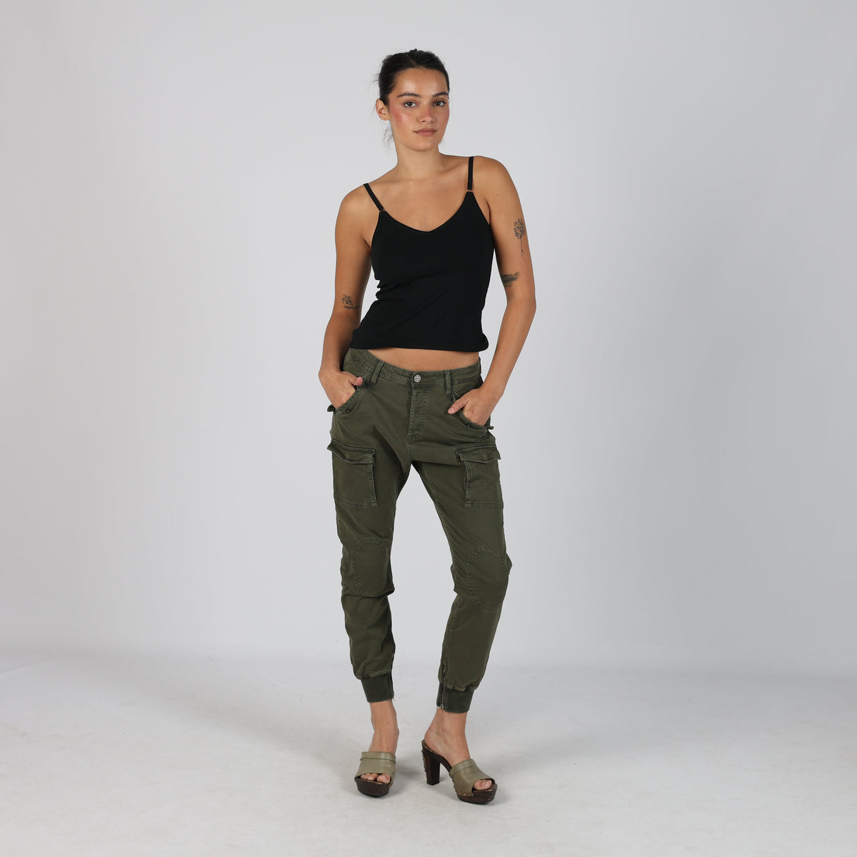 Khaki Green Y2K Replay Woven Trousers (S)