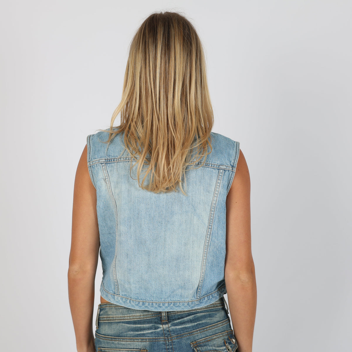 Light Blue Y2K Estelle Denim Waistcoat (S)