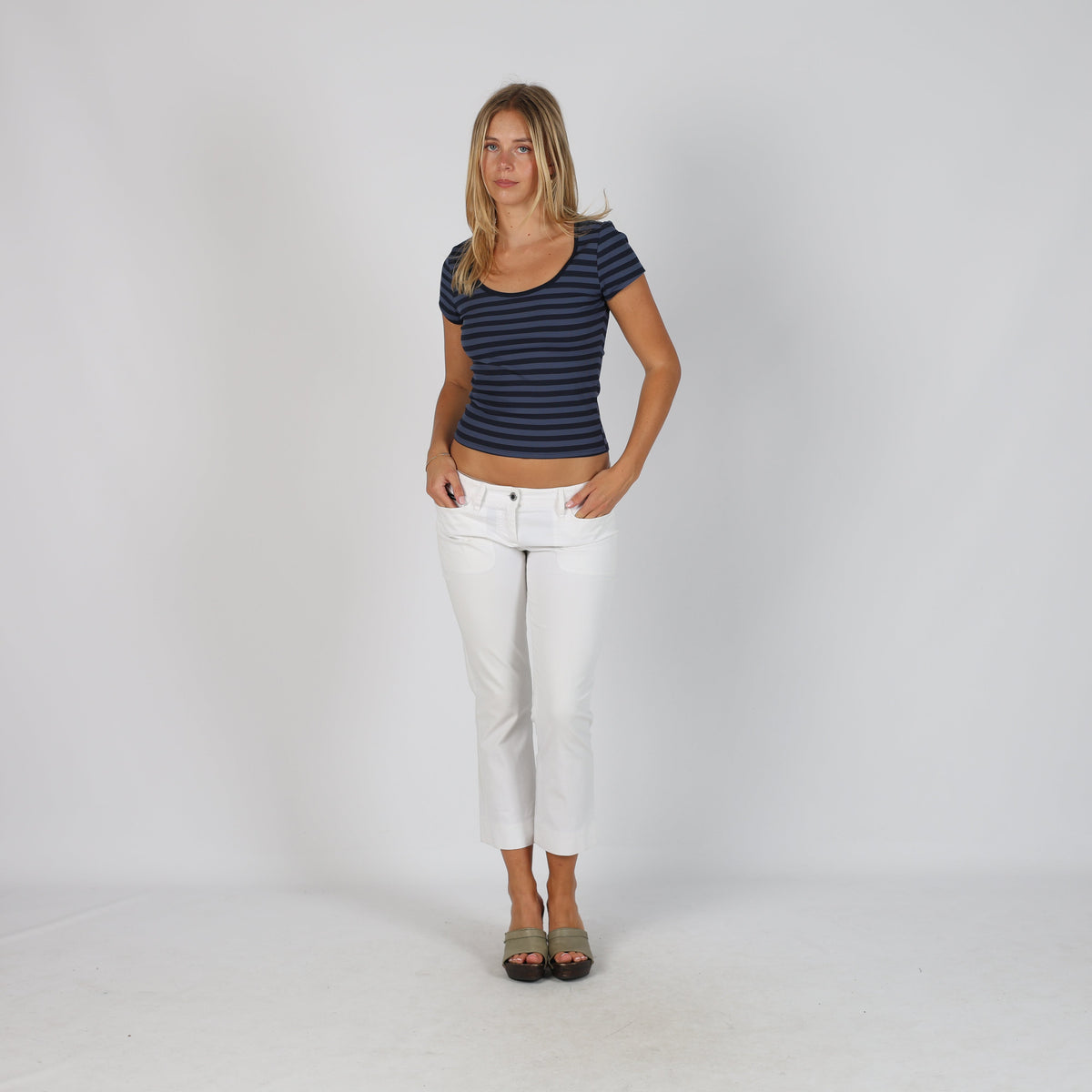 White Y2K Dolce & Gabbana Capri Trouser (S)